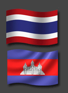Thailand and Cambodian Flags